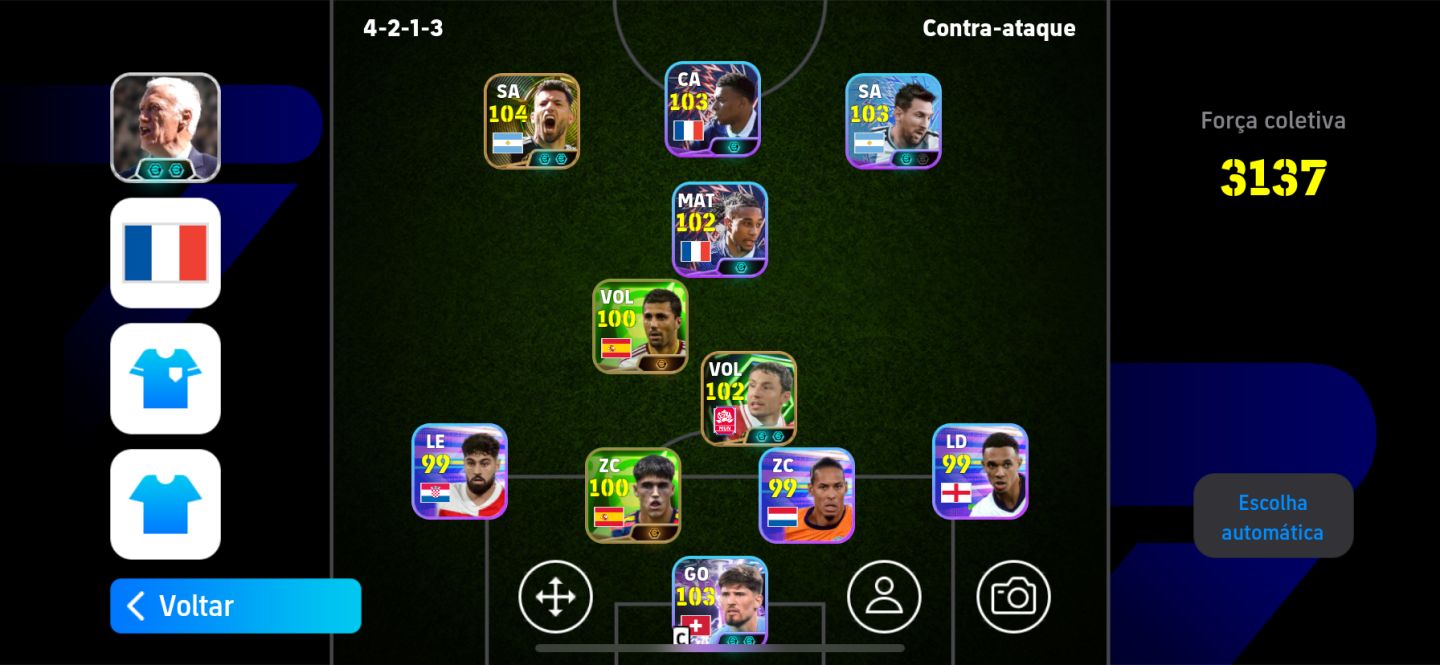 CONTA EFOOTBALL: Time com Aguero blitz + Pack França + Jogadores 100+