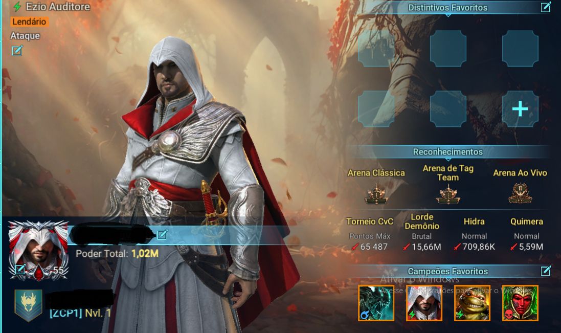 Conta boa pra começar o jogo com personagem bom com enzio
