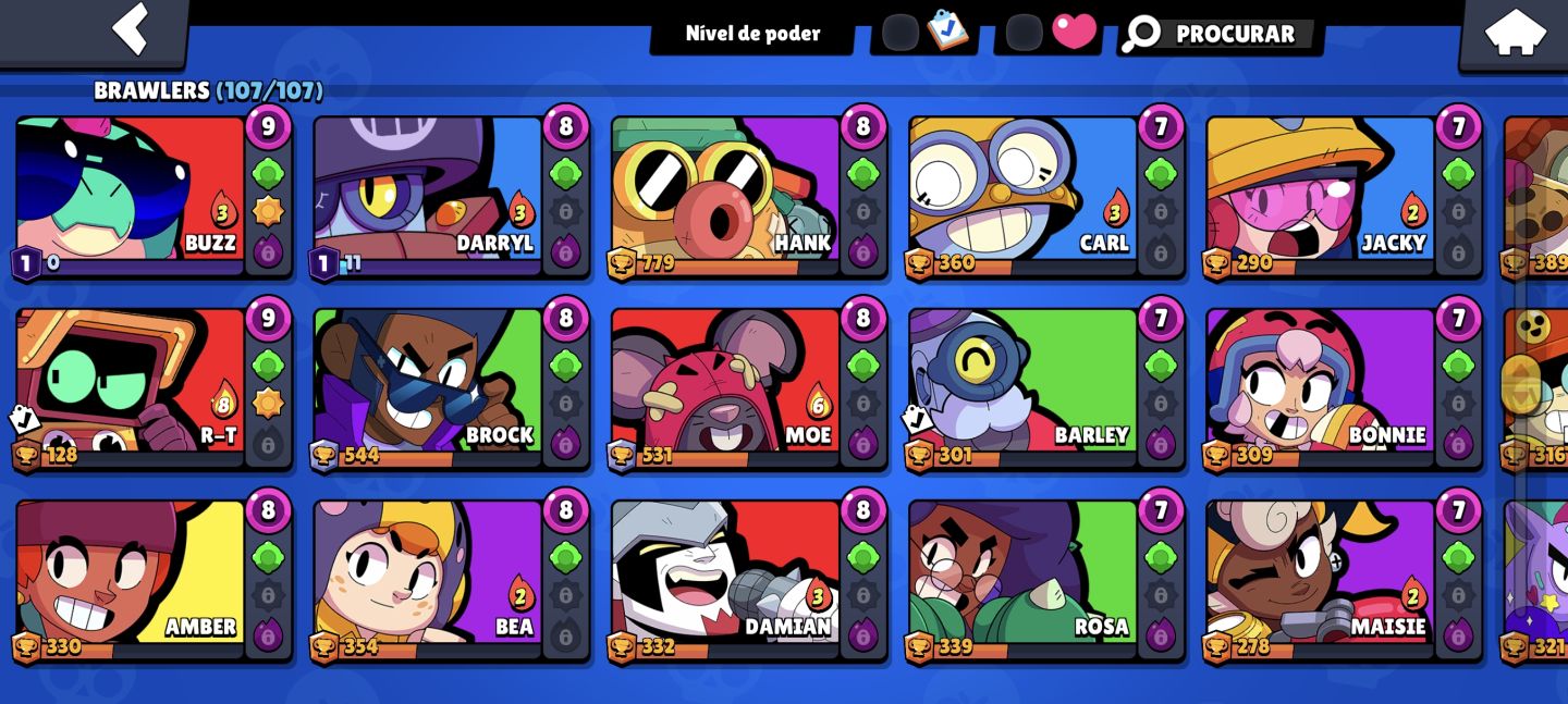CONTA BRABA DE BRAWL STARS 70K TROFÉU, TODOS BRAWLERS