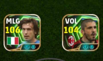 Conta Efootball Andrea Pirlo 107 Gennaro Gattuso 104 épico show time