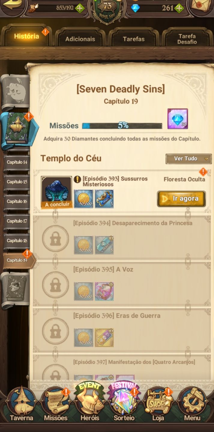 Conta 7ds grand cross 260 dimas e melhores personagens meta