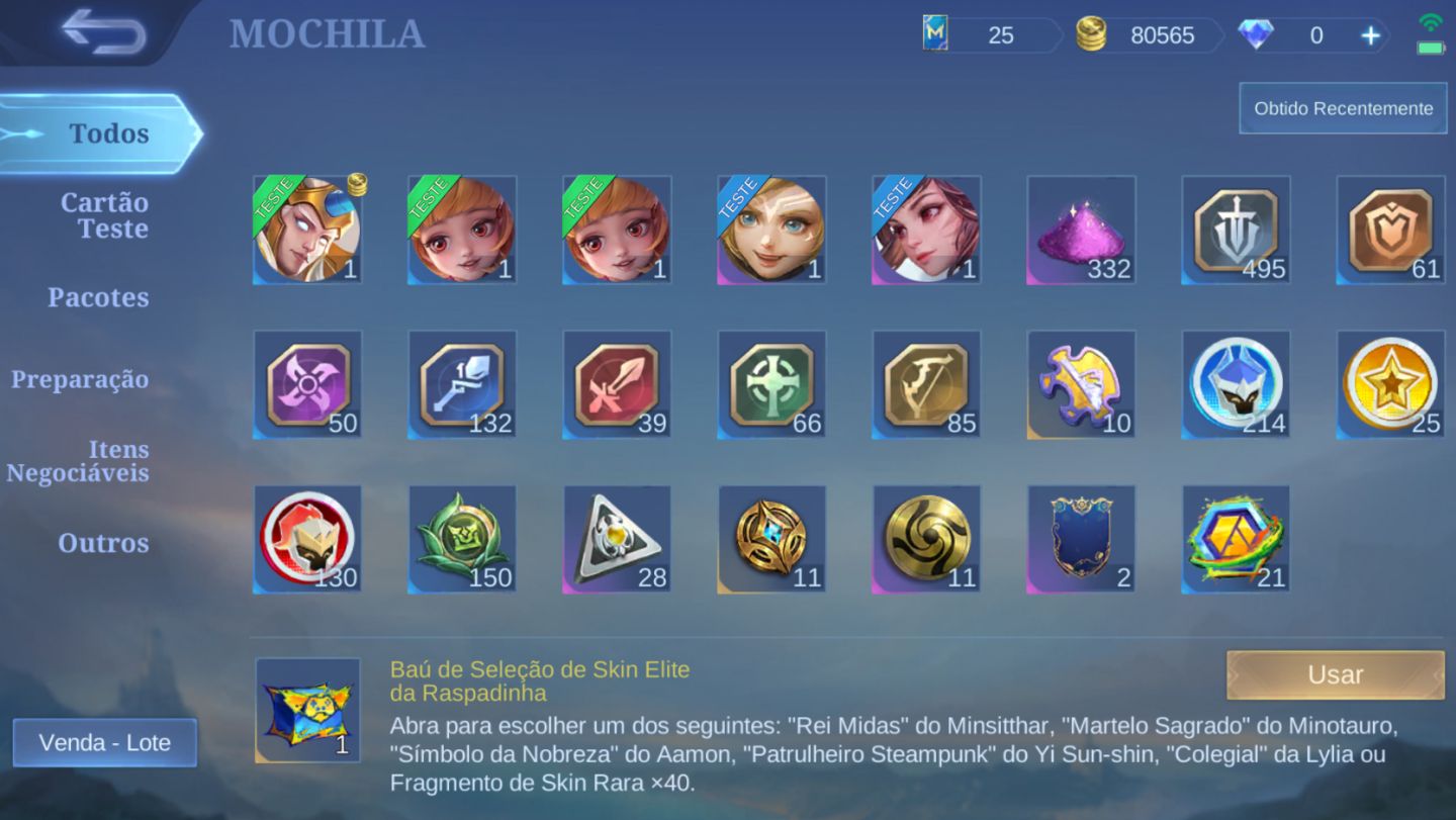 CONTA MOBILE LEGENDS HONRA MÍTICA