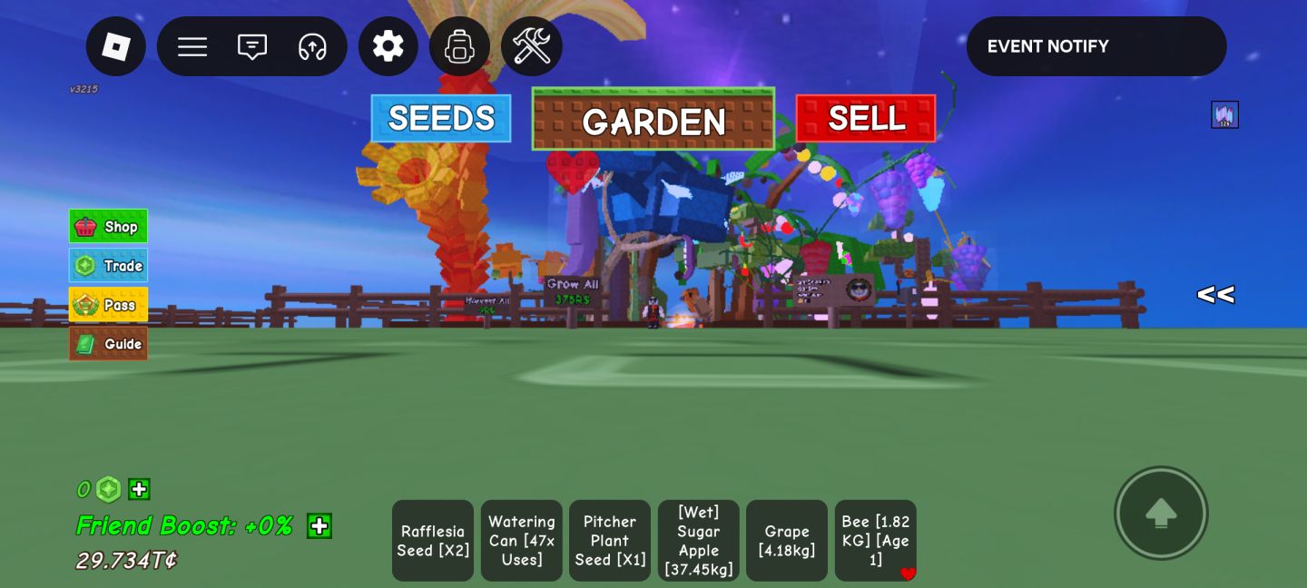 Continha Roblox 2015 , Upada em Grow a Garden