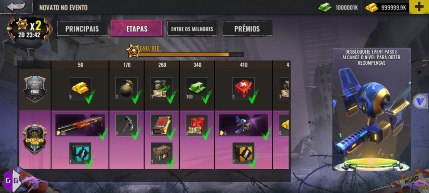 CONTAS E SERVIÇOS ZOMBIE HUNTER (DESBLOQUEIO DE ARMAS, RECURSOS E PASSE)