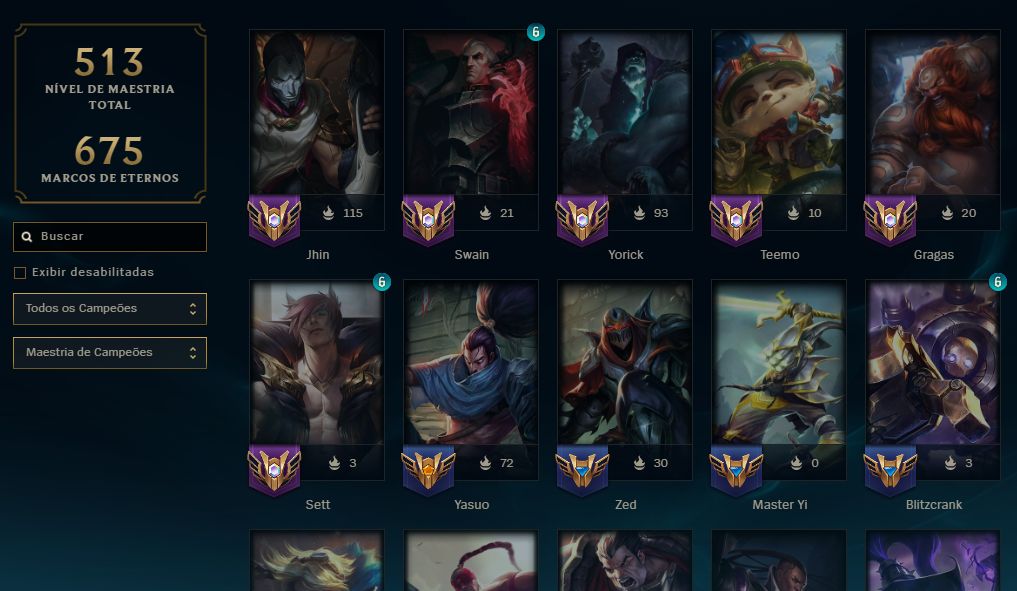 CONTA LOL 612 SKINS | 167 CAMPEÕES | Conta de 2014 | lv. 360 + Skins Valorant