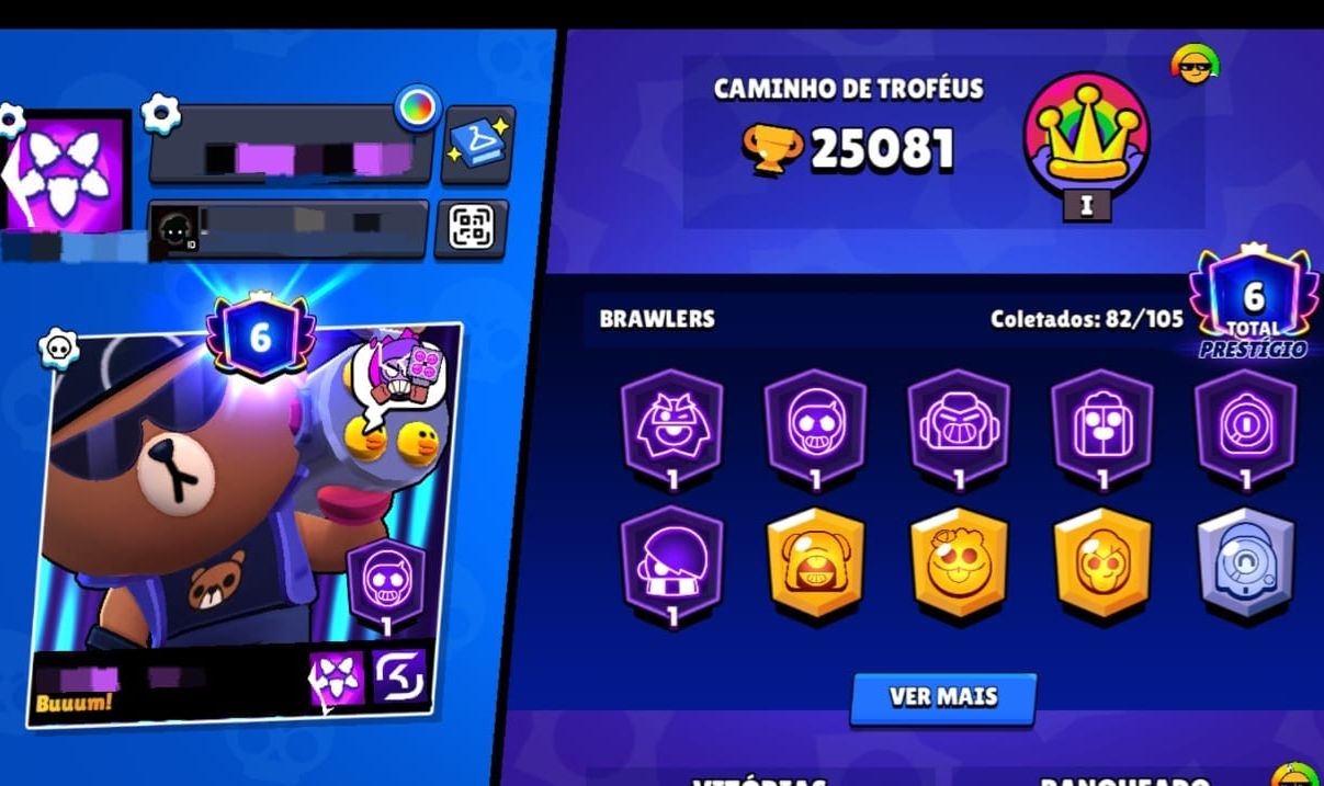 CONTA DE BRAWL STARS 25K DE TROFÉUS 82 BRAWLERS