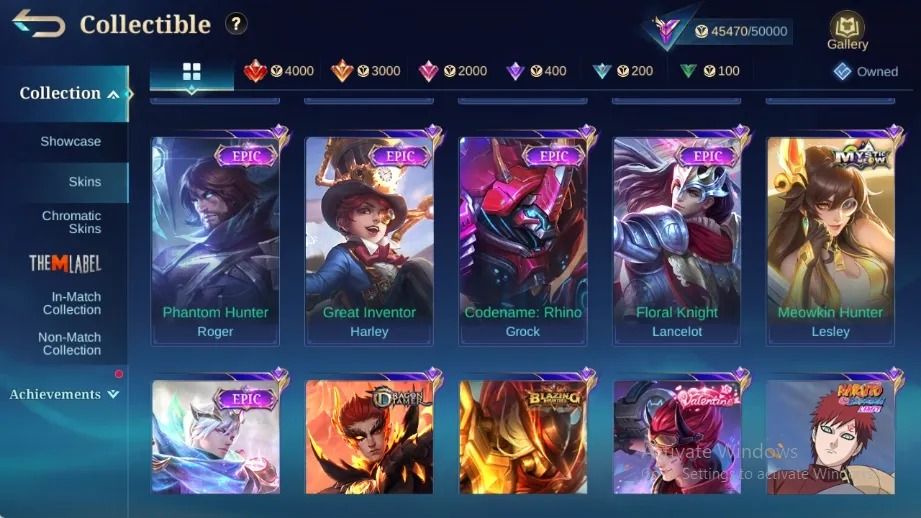 CONTA COM MUITAS SKINS - FULL EMBLEMAS