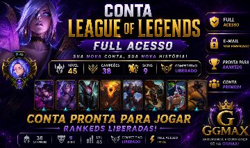 CONTA LEAGUE OF LEGENDS FULL ACESSO + SKINS RARAS ENTREGA AUTOMATICA!