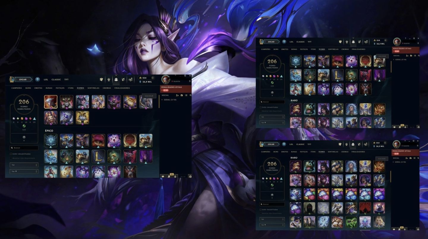 Conta handlevel com Project Command Line Yi e 12 passes ativo + skins mítica