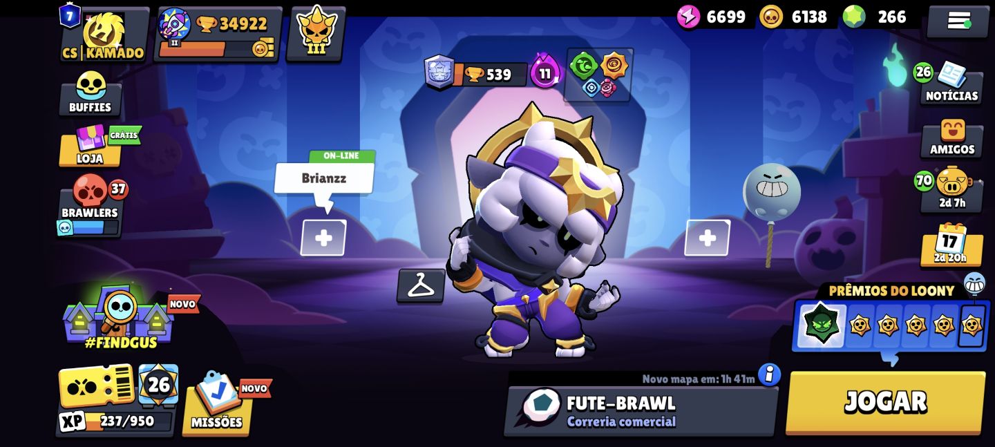 CONTA DE BRALW START COM QUASE TODOS OS PERSONAGENS E ITENS