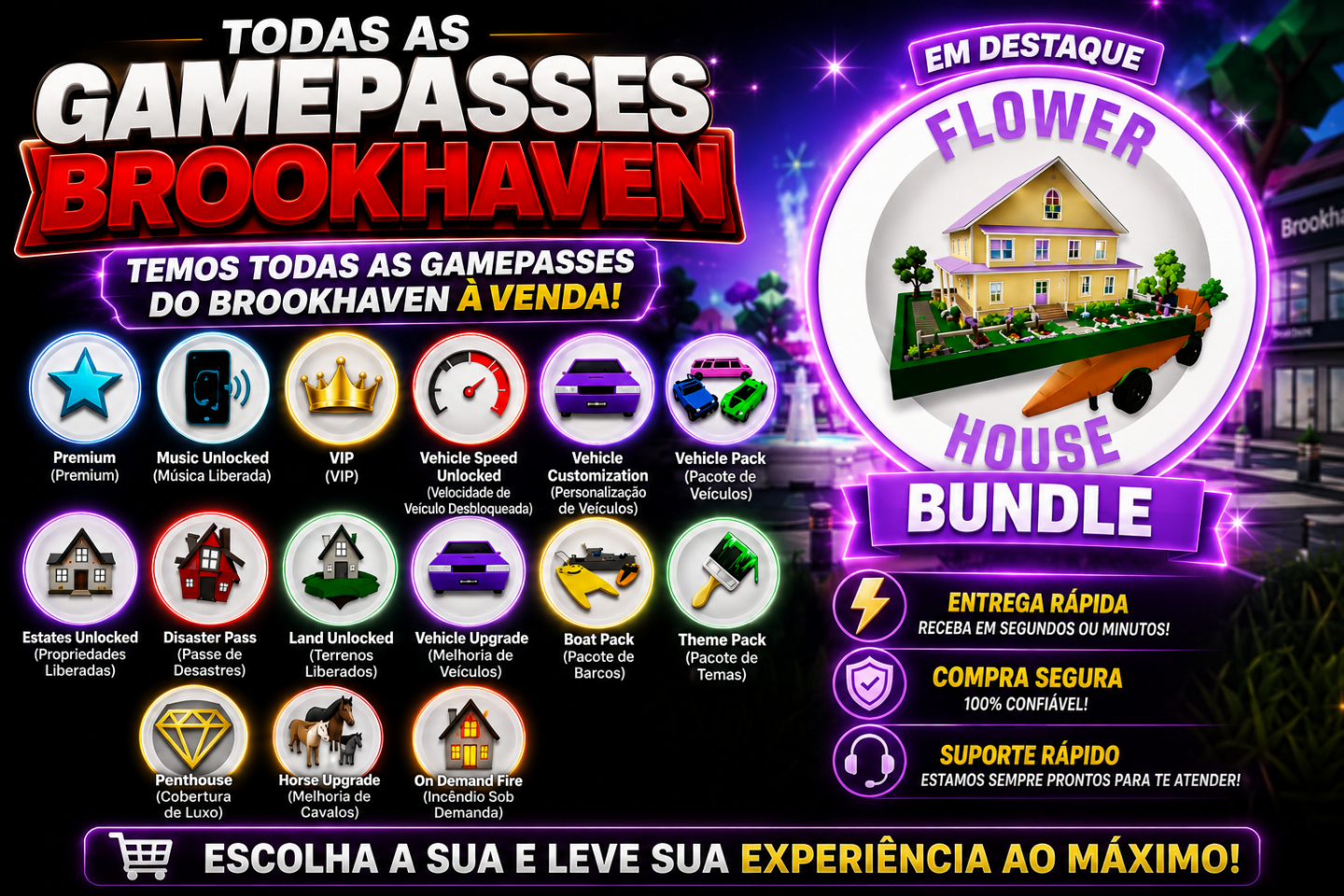 [ MELHOR PREÇO ] BROOKHAVEN GAMEPASS
