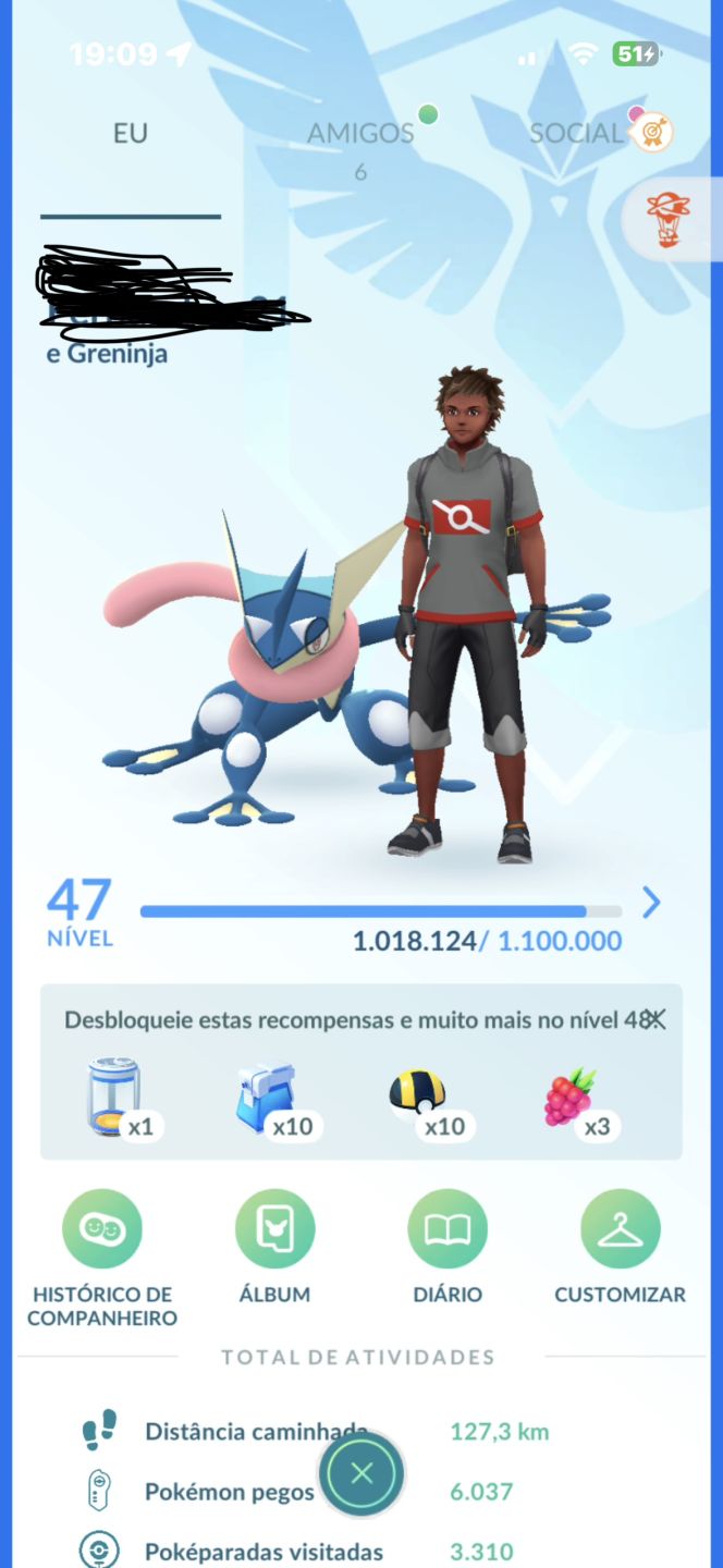 Conta Pokémon go level 47, com caixa de meltan