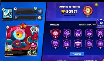 CONTA BRAWL STARS RARA E ANTIGA [50K TROFÉU]