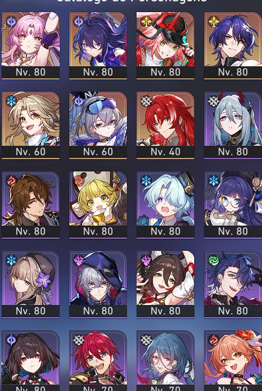Honkai Star Rail conta com 45 personagens 5 estrelas.