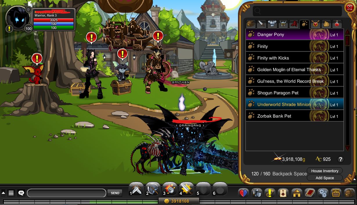 CONTA AQW LVL Level 100 COM 40 Achievements E 135 Itens no Inventário + RAROS.