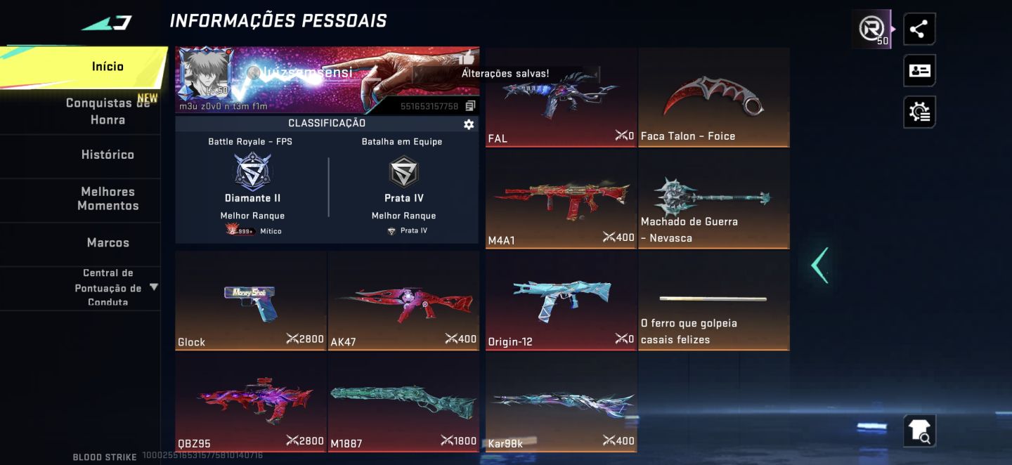 CONTA DE blood strike completinha pronta pra jogar