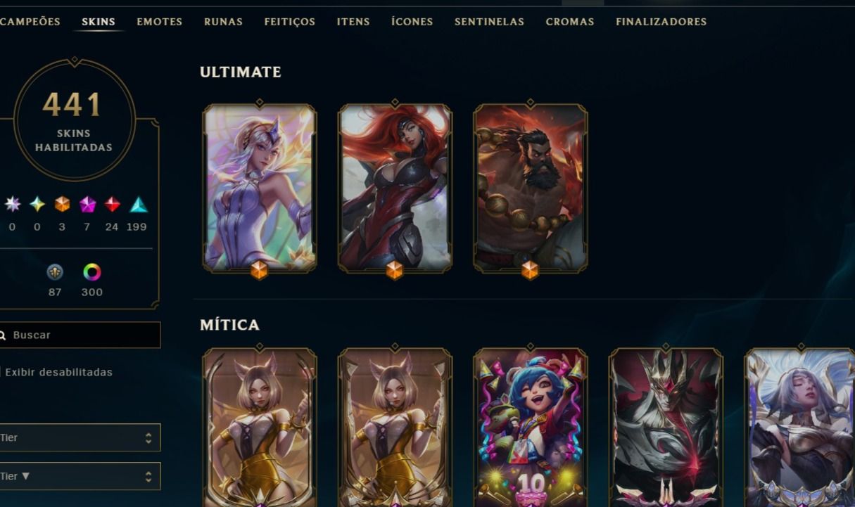 Conta lol 441 skins, diamante 2