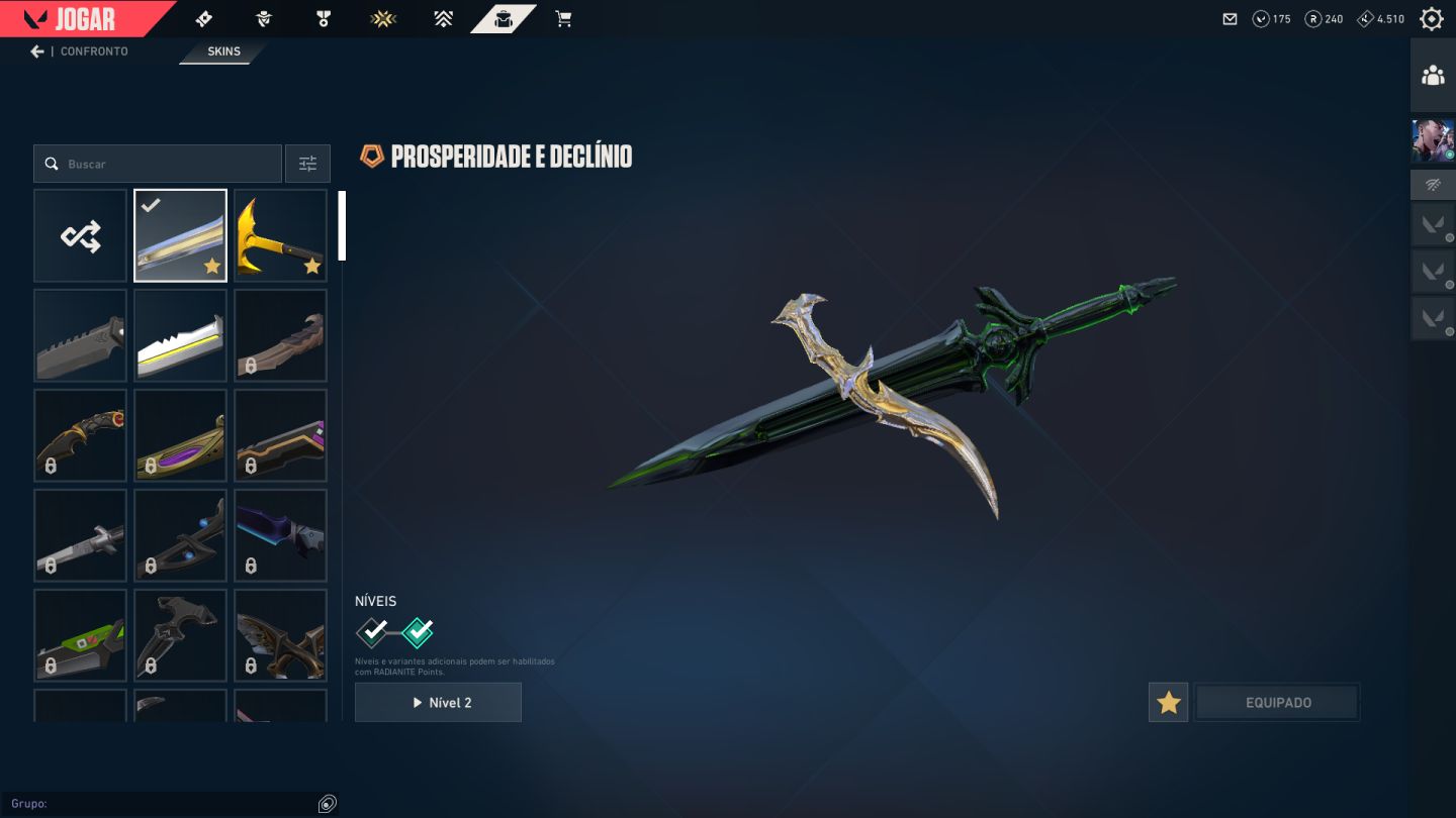 Conta valorant com varias skins lvl 192 (conta rara + skins raras) [900+ gastos]