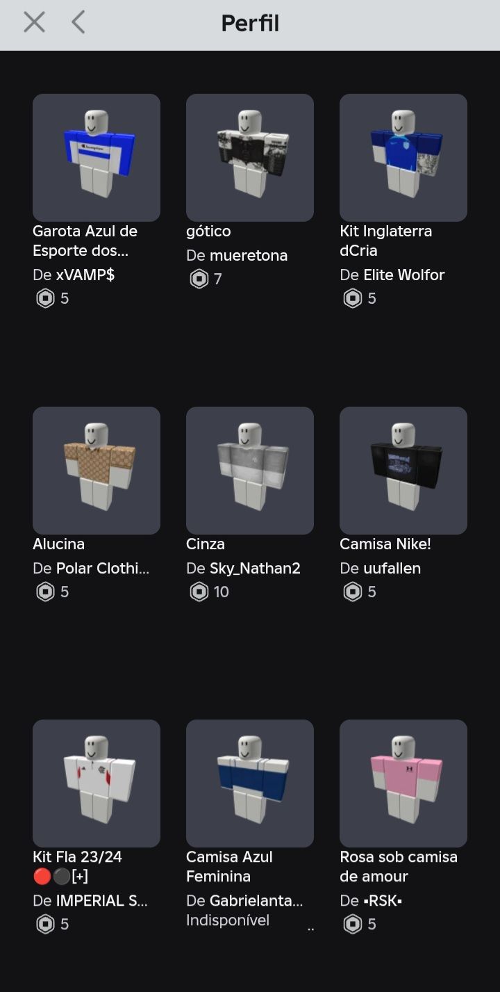 Conta de roblox para (mais de 5k de robux gastos)