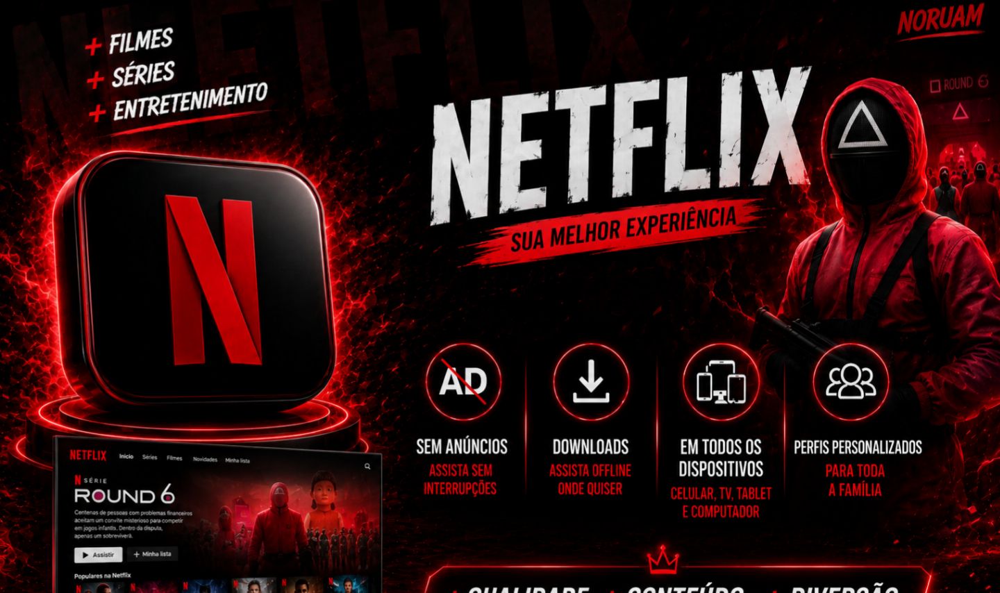 NETFLIX 4K - TELA PRIVADA EXCLUSIVA POR 30 DIAS + BRINDE!