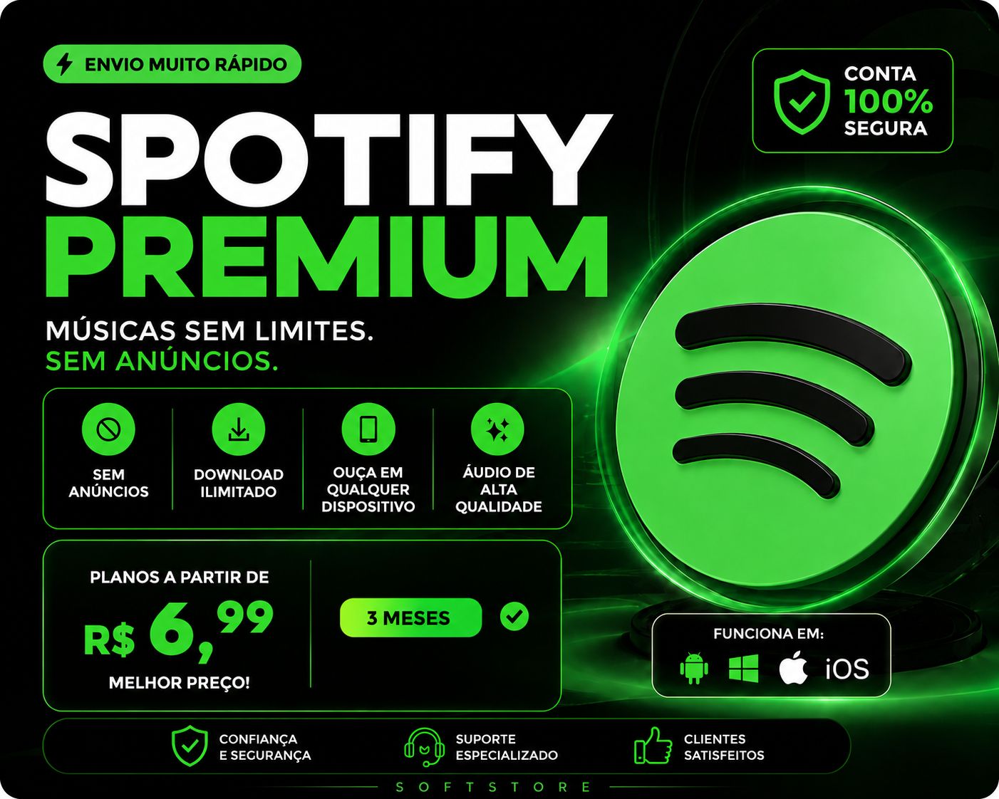 Spotify premium I Menor preço I 90 dias