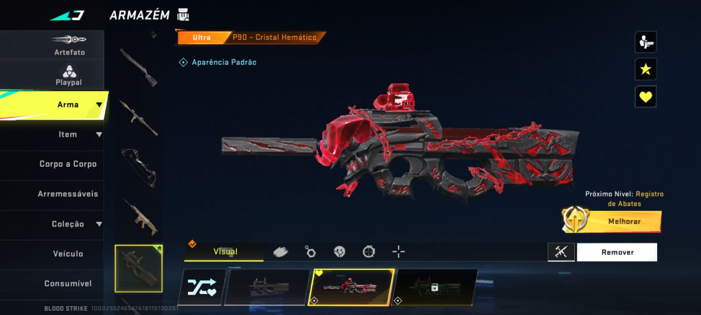 CONTA DE BLOOD STRIKE COM P90 CRISTAL HEMATICO + M700 IRIDIANO!