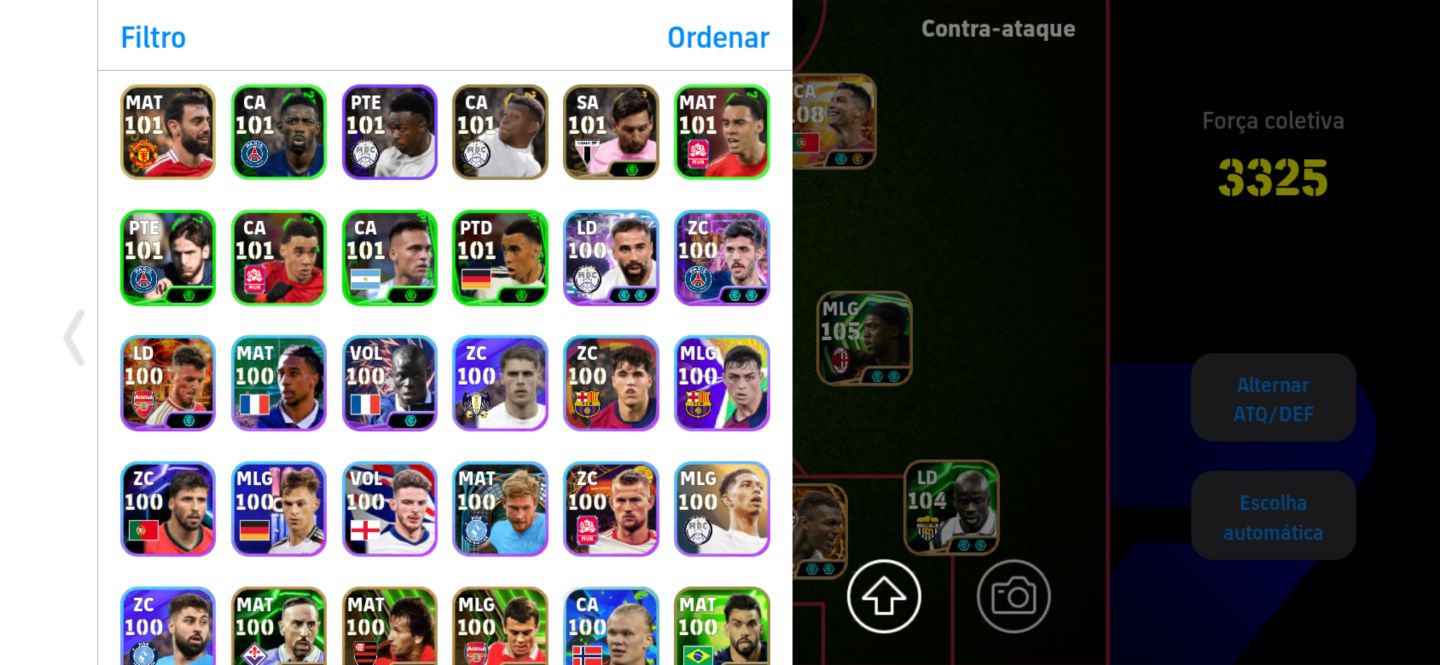 CONTA EFOOTBALL COM FORÇA DE 3320 E COM VÁRIOS JOGADORES PRA USAR NO COMPETITIVO