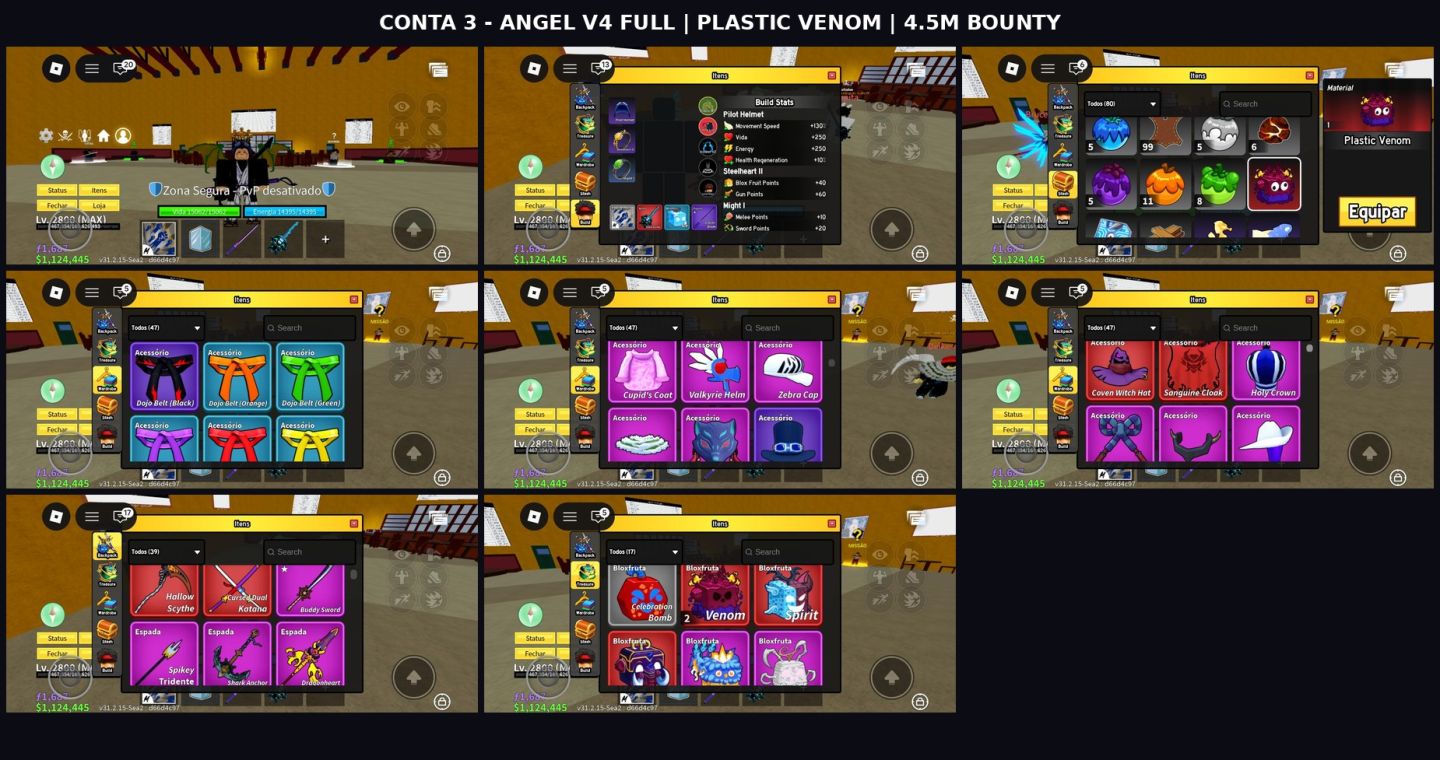 CONTAS BLOX FRUITS 2800 MAX | CDK + V4 + FRUTAS MÍTICAS