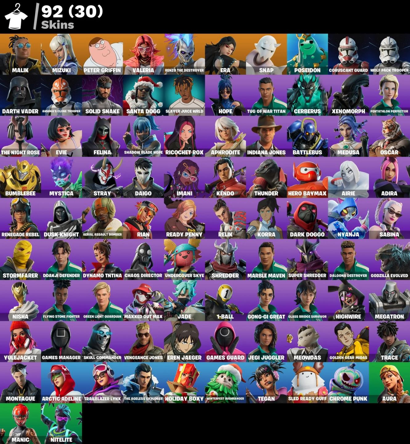 Conta Fortnite | 92 Skins | Xenomorph | Entrega Rápida