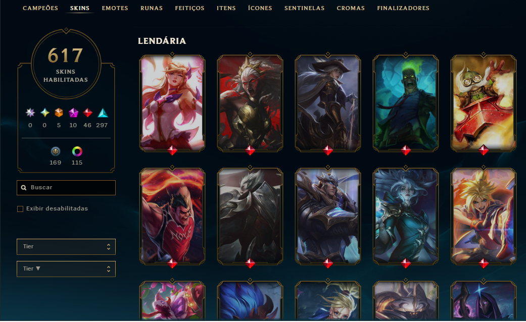 Conta do Lol COM 617 SKINS