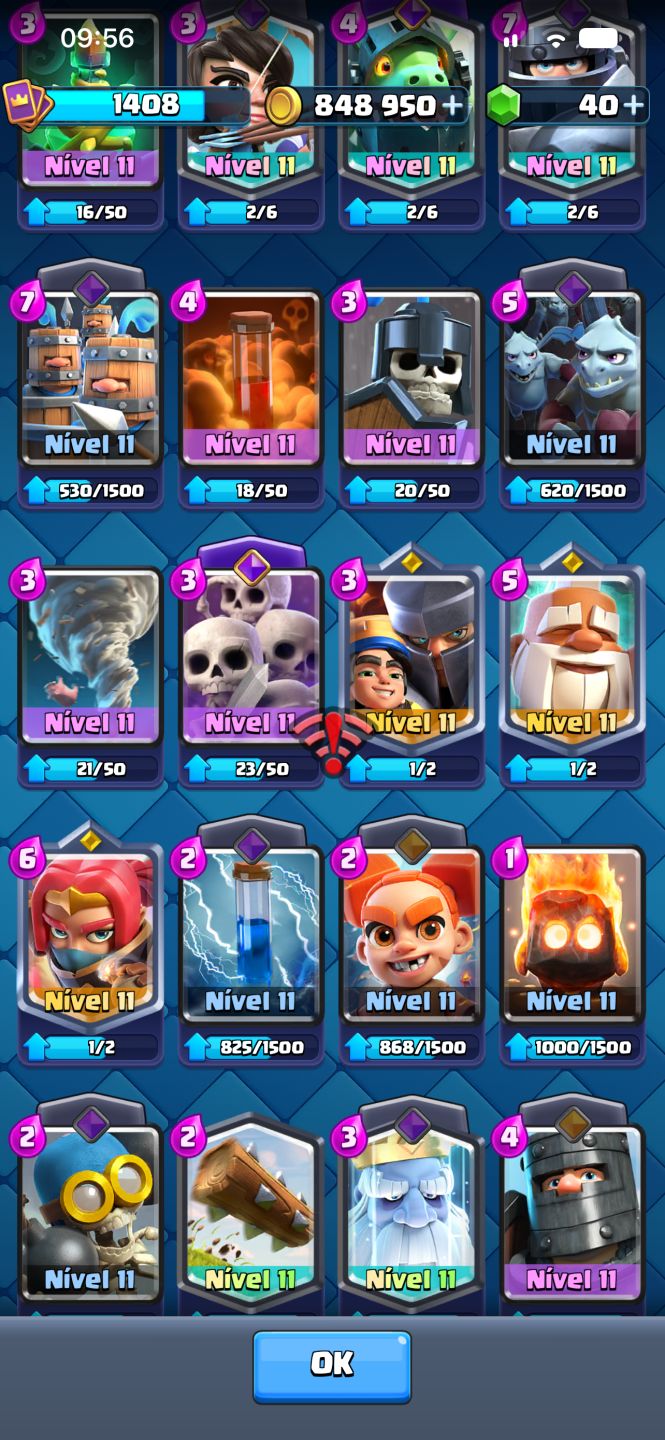 Conta Clash Royale 7652 Troféus Nv 1408 ARENA 20