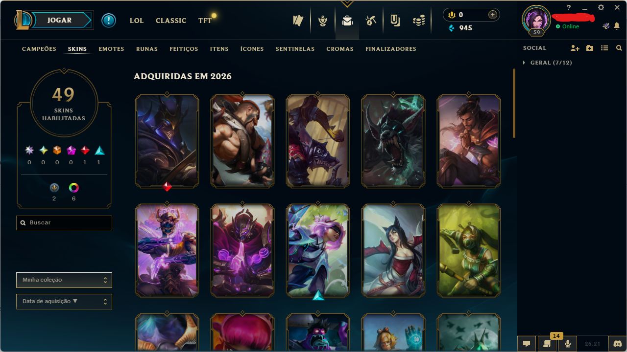 Conta Mestre SoloQ 894 PDL Main ADC - Honra 5