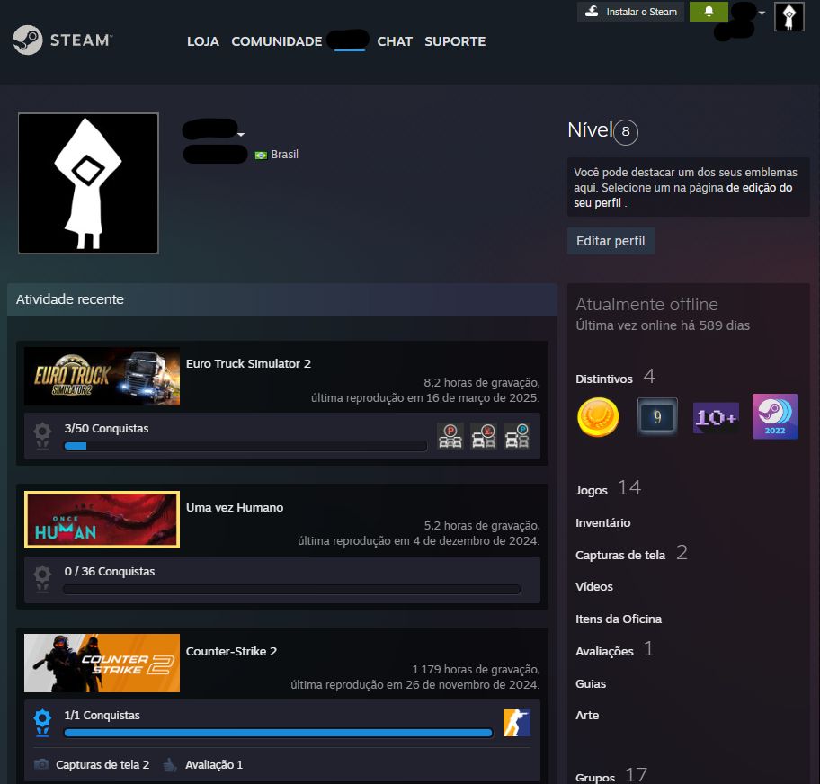 CONTA CS2 PRIME - 6 MEDALHAS (PREMIER DISPONIVEL) - 1K HORAS DE CS - 100% SEGURO