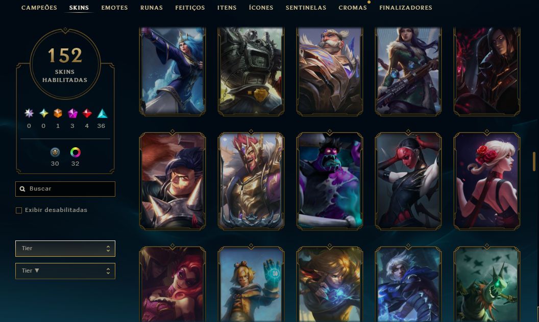 CONTA LOL | 152 SKINS | SEASON 2019