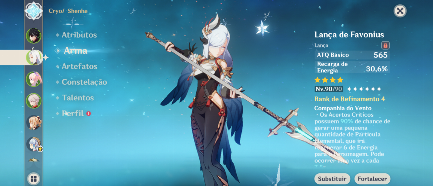 CONTA GENSHIN: WRIOTHESLEY C1 E AYAKA+BISS E SKIN+OUTROS T5 E ARMAS T5