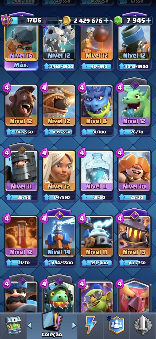 CONTA CLASH ROYALE UPADA COM ARENA ALTA | 12800 TROFÉIS | TODAS AS CARTAS