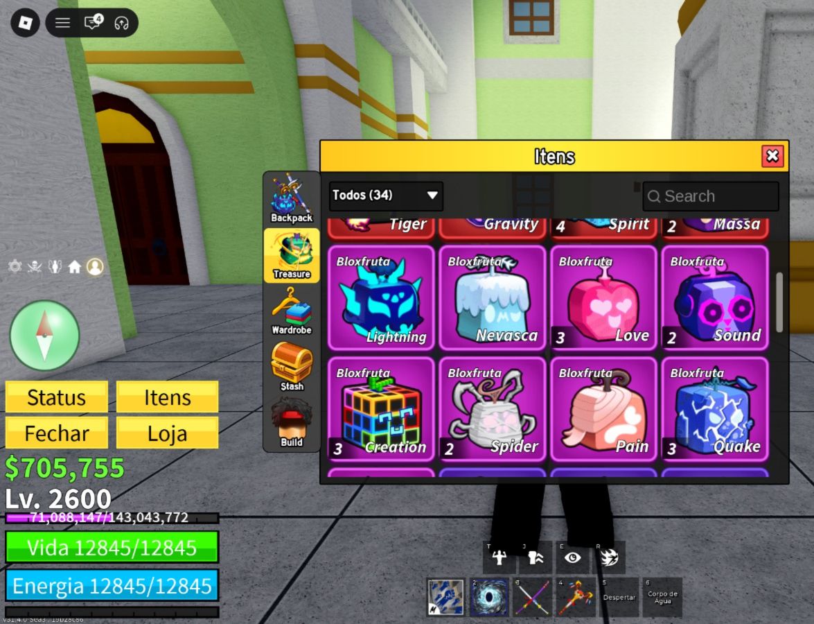 Conta de roblox upada em blox fruits e outros jogos