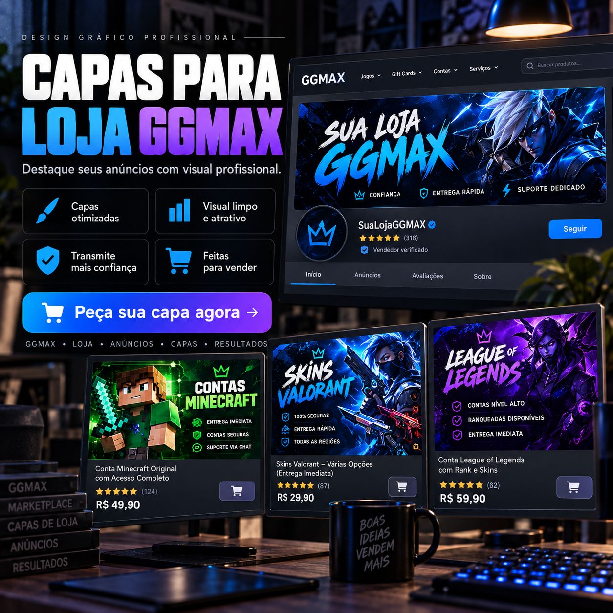 BANNERS, CAPAS, THUMBNAILS E ARTES PROFISSIONAIS | DESIGN PERSONALIZADO