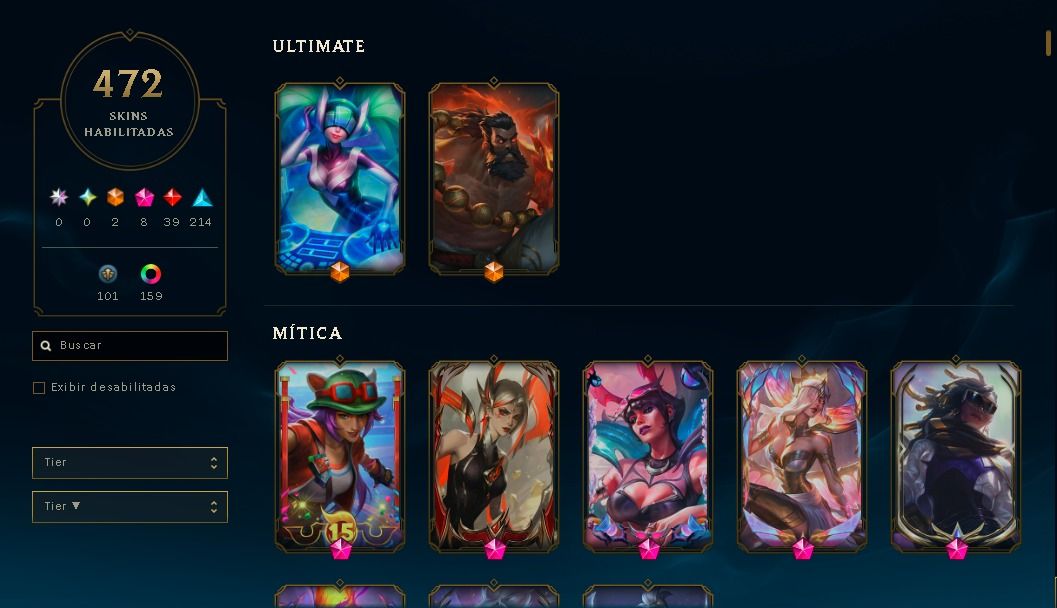CONTA MESTRE LOL / FULL ACESSO DADOS DE CRIAÇÃO / LVL 473 / 472 SKINS