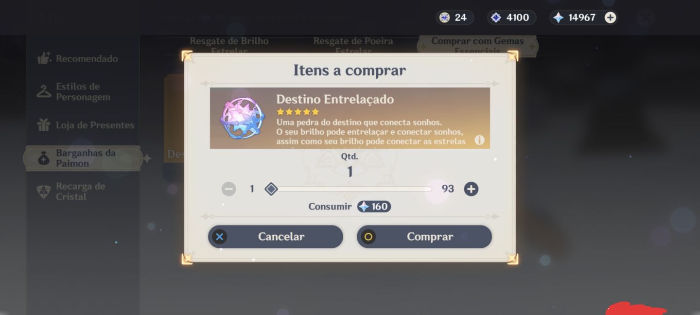 Conta de genshin com Vesna e Vodyanitsa e 90 pulls