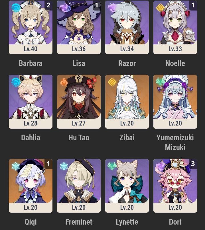 CONTA NEUVILLETTE, HUTAO, ZIBAI E YOYIMIA