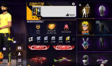 FREE FIRE 6 ANOS | 2 EVOLUTIVAS LVL 6 E 5 | NARUTO