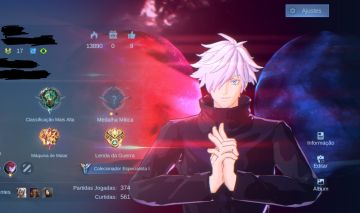 Conta de mobile Legend focada em algumas Collabs de anime