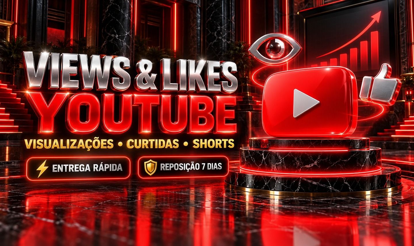 Views e Likes YouTube Vídeos e Shorts Envio Rápido