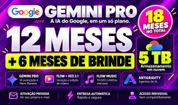 [PROMOÇÃO] GEMINI 3 PRO PRIVADO NO SEU EMAIL | FLOW 1000 CRÉDITOS MENSAIS+ 5TB