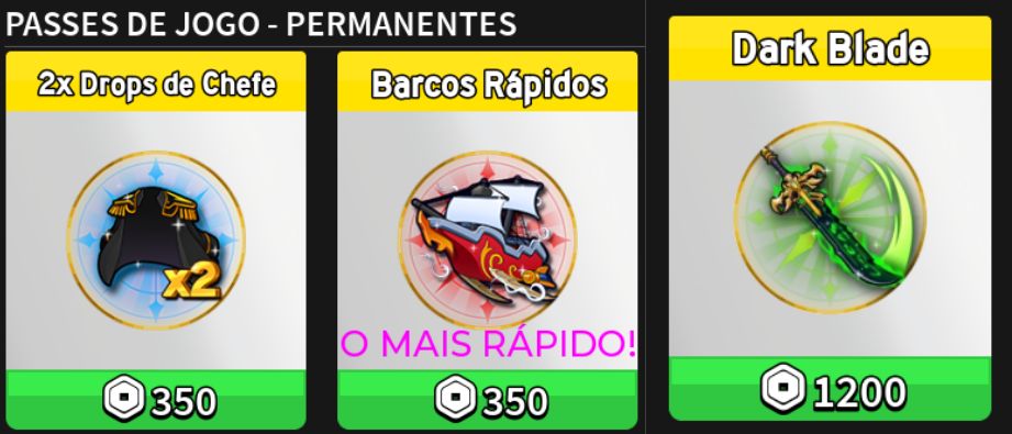 Conta de Blox Fruits com Buddha e Ice Permanente, Dark blade e muitas gamepass