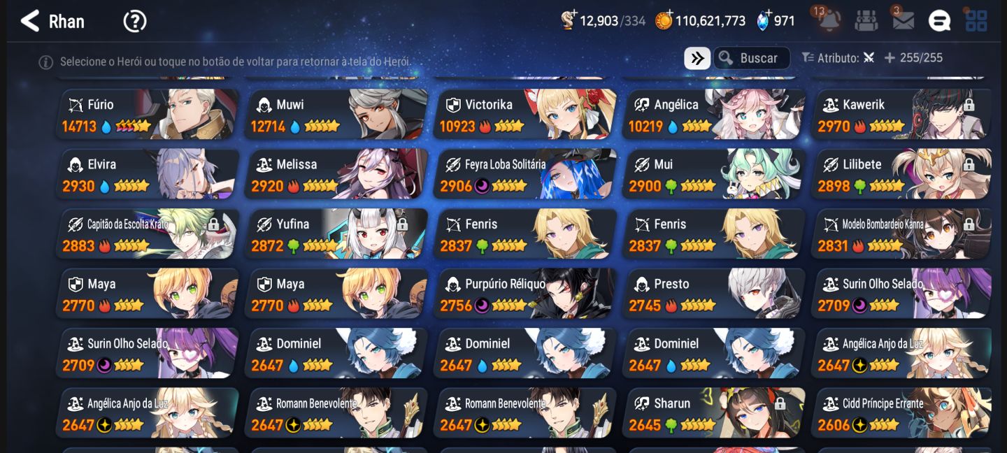 Conta de epic seven com muitos personagens e muitos MLs