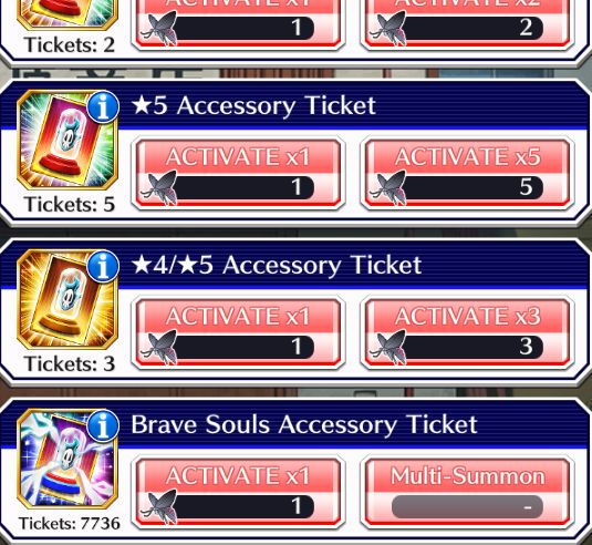BBS/ 50830 Orbs/ Ichigo - Gremmy - Aizen/1083 BBS/ 7736 Accessory Tickets