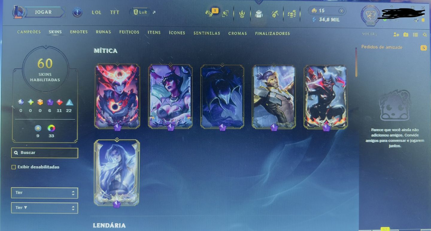 CONTAS DE LOL/FULL ACESSO/PODE TROCA A SENHA E O E-MAIL/ENTREGA 100% garantida
