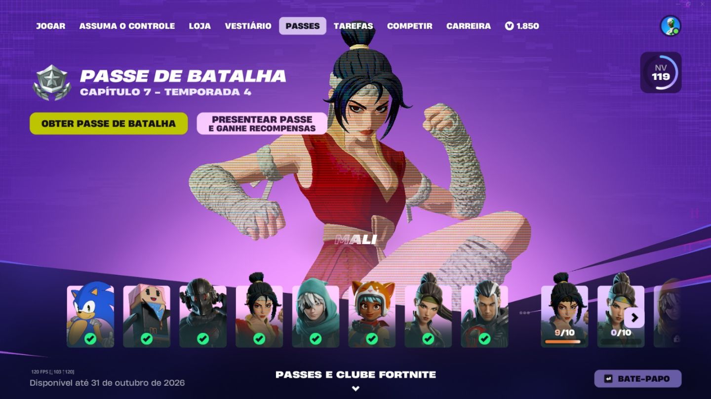 CONTA FORTNITE COMPETITIVA Skin de Super-Herói 135 Picaretas + 1.850 V-BUCKS